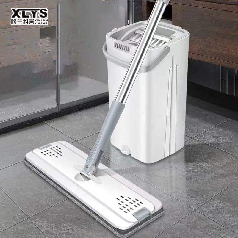 Household mop Flat mop Mop with bucket mop the floor Floor mop, flat mop, floor mop, dust mop, built-in water mop, 360 rpm built-in iron mop, mop cloth. ราคา 374 บาท*ส่งฟรี