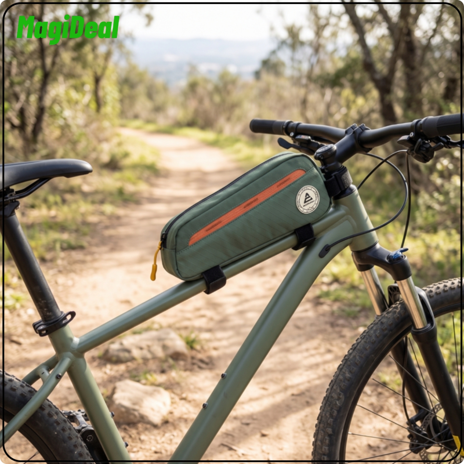 MagiDeal Compact Top Tube Frame Bag Streamlined Top Tube Bag Low-Profile Bike Pouch Wear-Resistant for Cyclists, Commuters, Bikepacking