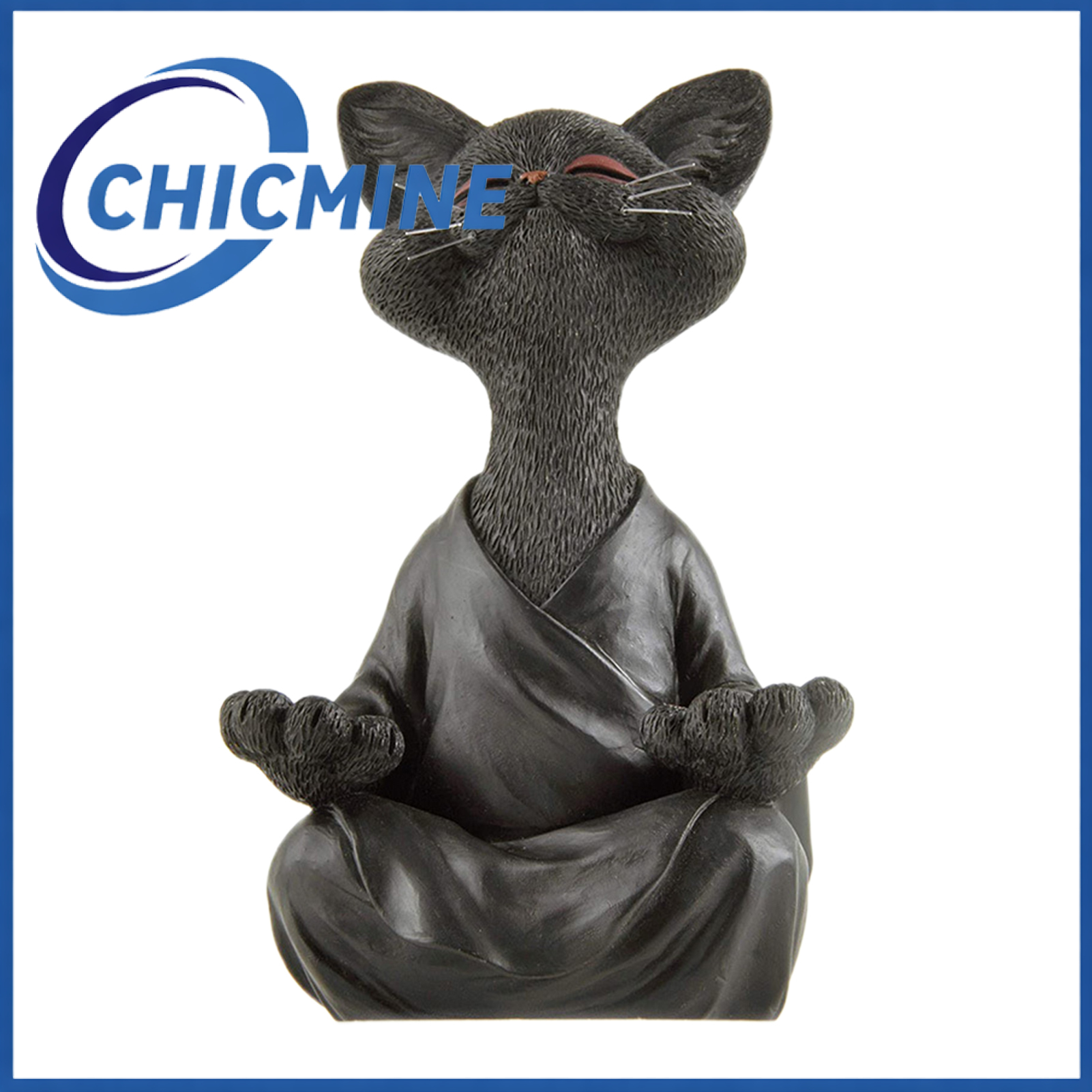 Chicmine Meditating Cat Figurine Resin Zen Cat Sculpture Sit in Meditation Cat Ornament for Yoga Living Room Bedroom Office Gift for Cat Lover ราคา 114 บาท*ส่งฟรี