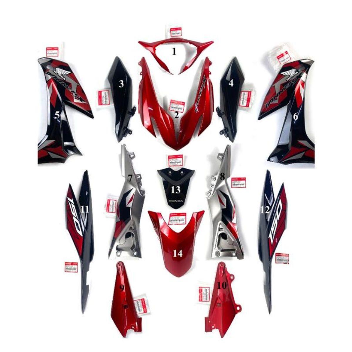 Dàn áo Winner X V2 2020 Đỏ Đen bạċ, RS150X, chính hãnġ Honda