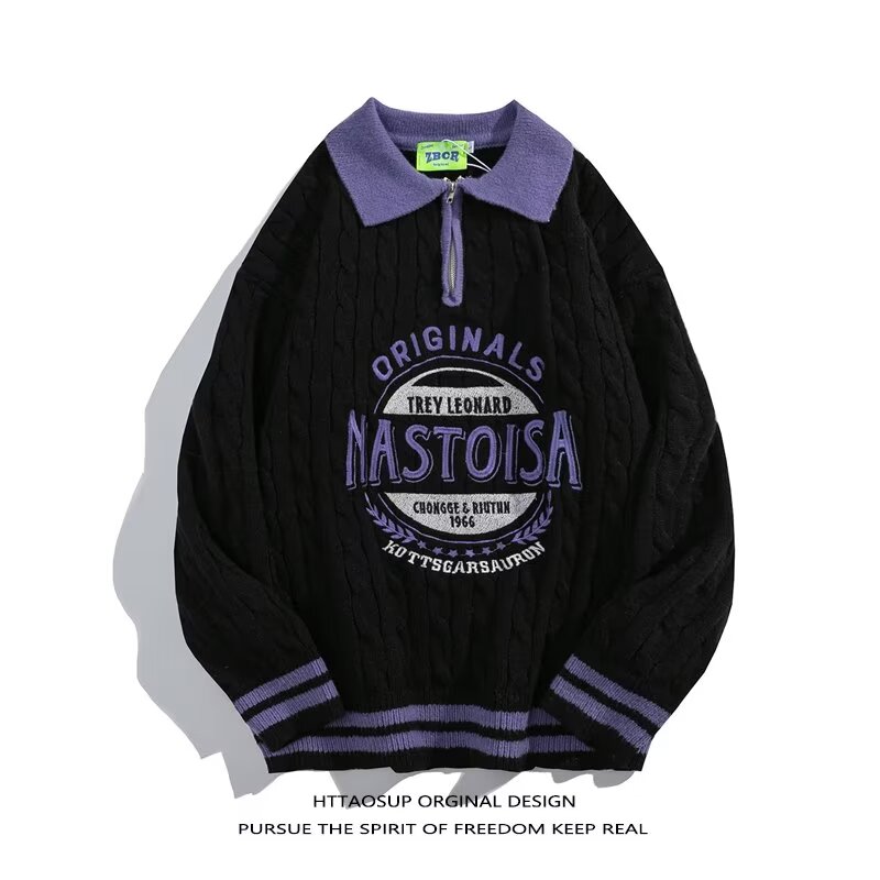ASRV áo thun polo áo polo nam áo polo có cổ áo sweater áo len nam áo len mùa đông Áo len dệt kim dán