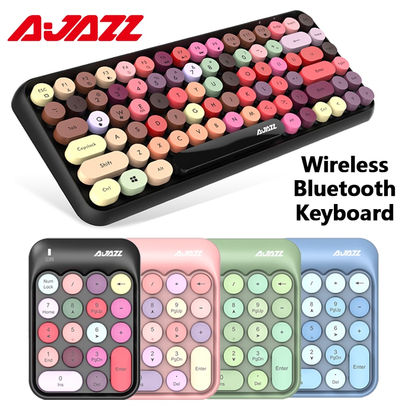 Ajazz 308I Wireless Keyboard 18 84 Keys Round Keycap Bluetooth Keyboard