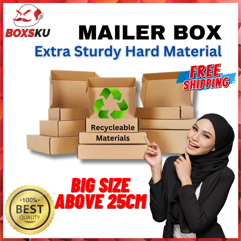 [BIG SIZE] Pizza Box Craft Paper Mailer Box 🔥Gift Box Thick and Hard Material🔥 Packaging Box Cartons Box Kotak 牛皮包装盒