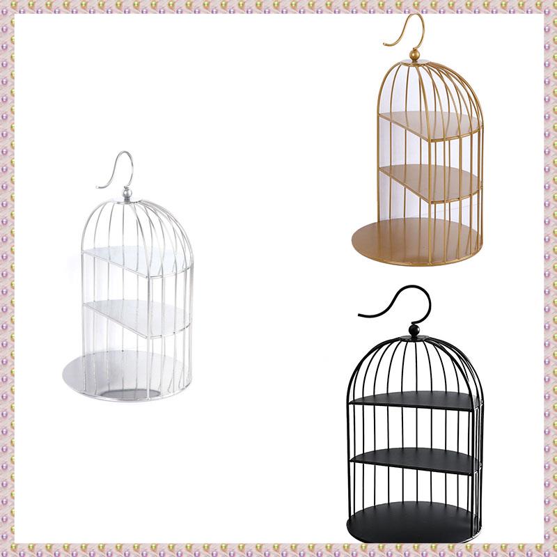 (GIQS) Cage Food Stand Display Rack Three-Layer Dessert Table Tray Cake Rack Afternoon Tea Center Shelf