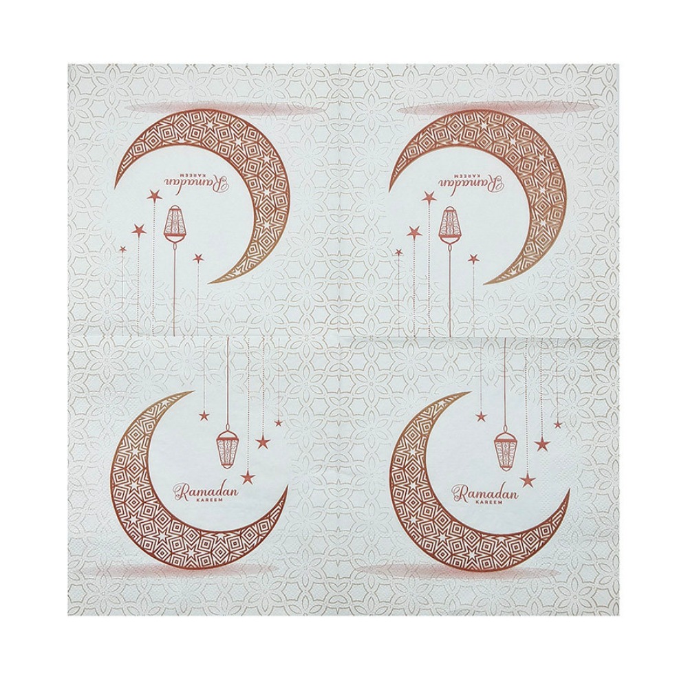 ECOCOKU 20Pcs Dùng một lần Khăn ăn Eid Al-Fitr Lớp đôi Đã in Khăn ăn Ramadan Ngôi sao  trăng Không mùi thơm Khăn ăn Eid Mubarak Lễ hội Trung Đông - 5