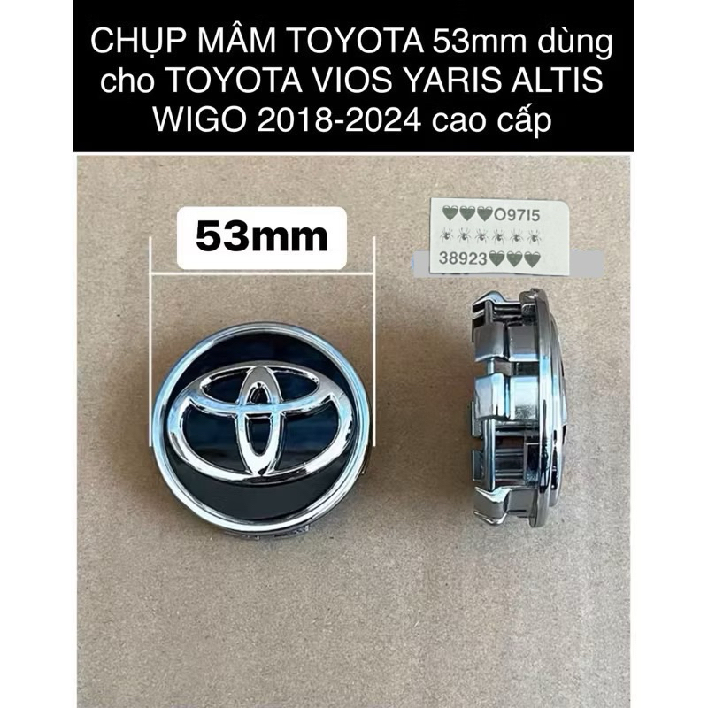 CHỤP MÂM LAZANG TOYOTA 53mm XỊN CHÍNH HÃNG VÀ OEM CAO CẤP GIÁ RẺ 42603-0D200 42603-0D210