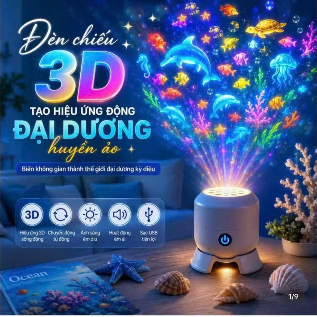 Máy chiếu 3D hiệu ứng đại dương cho bé, nhiều hình ảnh đẹp huyền ảo