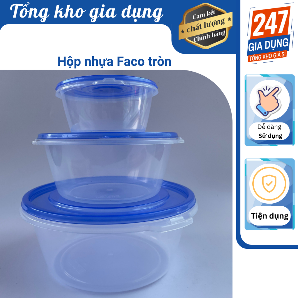 Hộp nhựa đựng thức ăn faco, hộp tròn nhựa PP