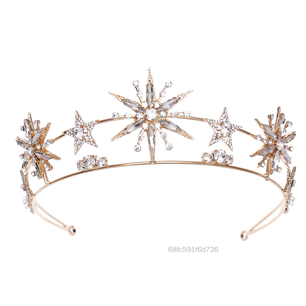 Rhinestones Star Crown สองชั้นคริสตัล Hairband เจ้าสาวงานแต่งงาน Headdress TF-Ret-TH ราคา 309 บาท*ส่งฟรี