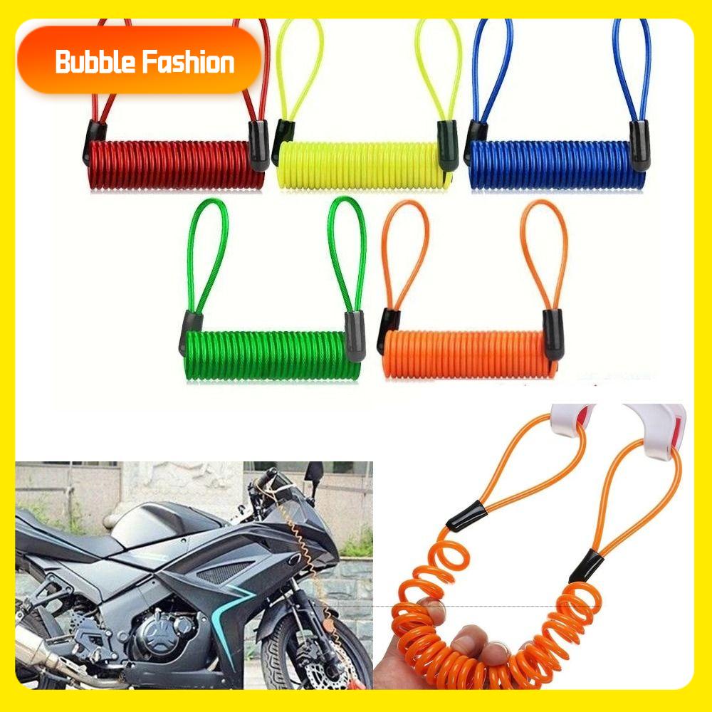 BUBBLE FASHION loại Dây an toàn xe máy Chống mất Chống Trộm Dây khóa phanh đĩa Sáng Tạo Cáp nhắc nhở lò xo xe đạp Phổ thông