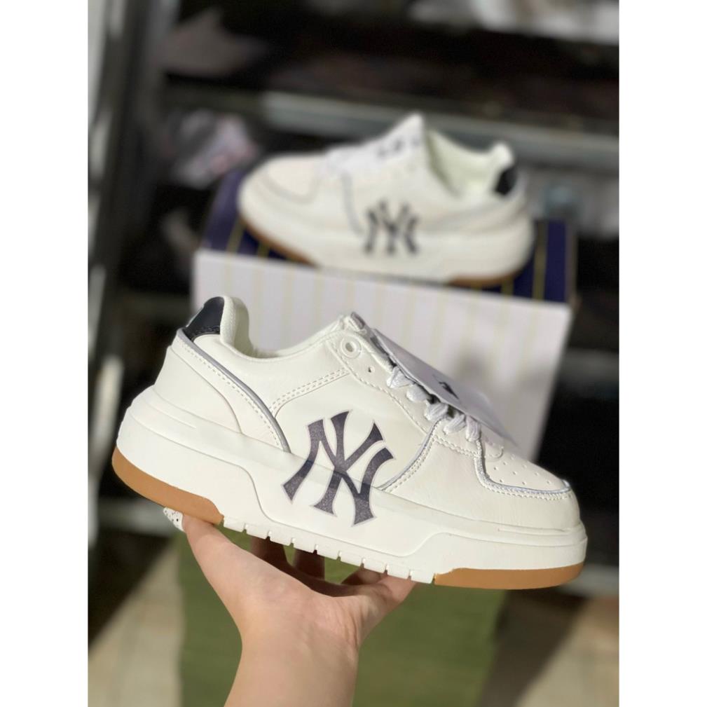 Giày sneaker mlb chunky liner, màu nâu tăng chiều cao 5cm, mlb ny, full box bill