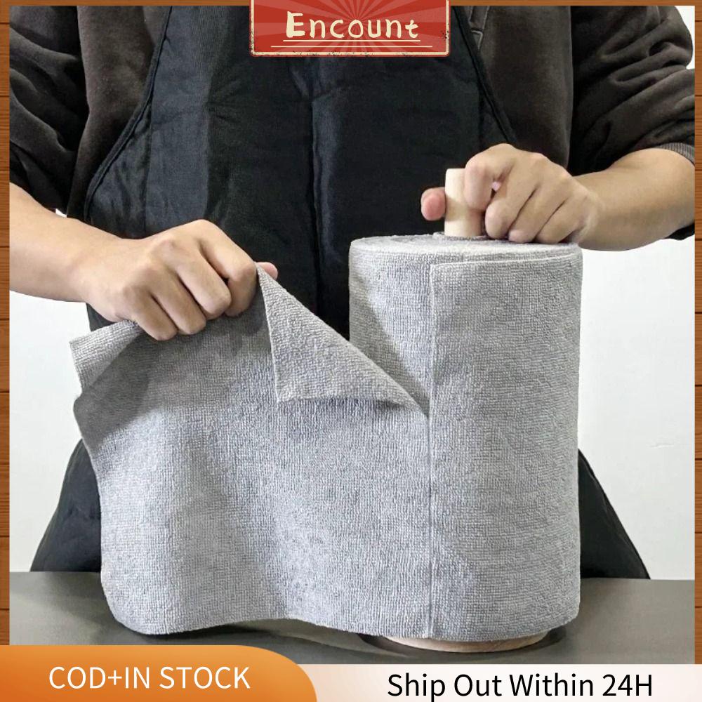 ENCOUNT 20PCS/Roll Thấm hút Khăn vi sợi Tái sử dụng Thay thế Khăn lau bát đĩa nhà bếp  Khăn lau nhà Giẻ lau đĩa dầu chống dính