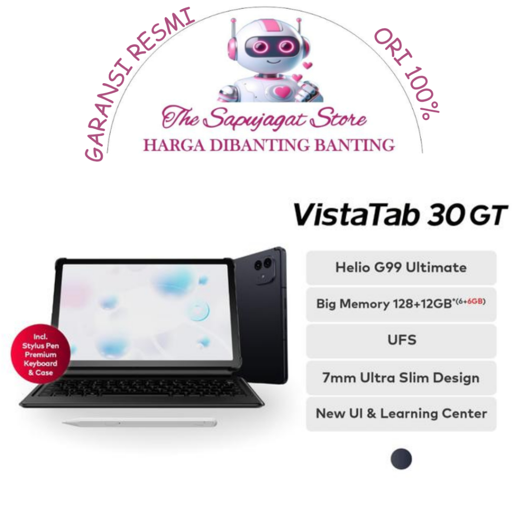 Itel Vista Tab 30 GT 6/128 New Garansi Resmi Promo Bandung Harga 2,473,404 rupiah*Gratis Ongkir