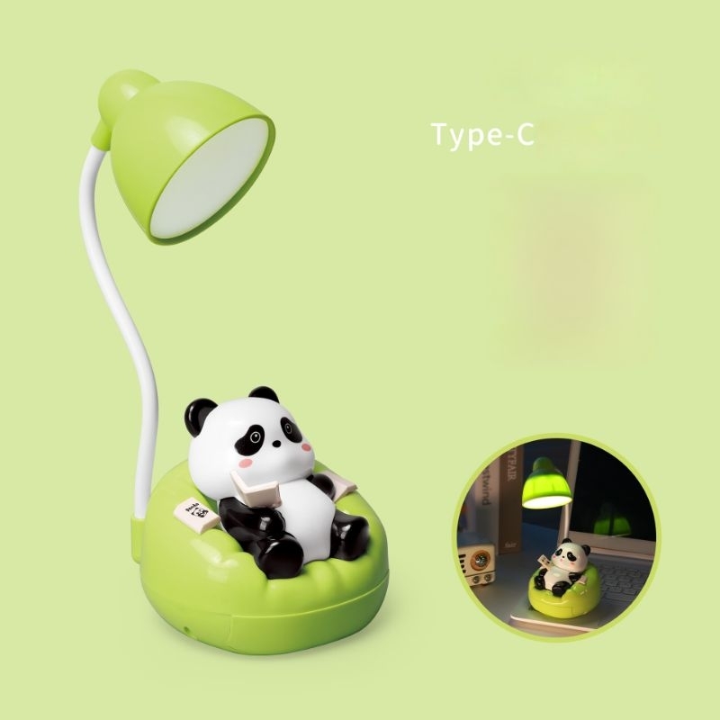 Lampu Meja Motif Panda / Lampu Belajar Tidur Sleeping Panda