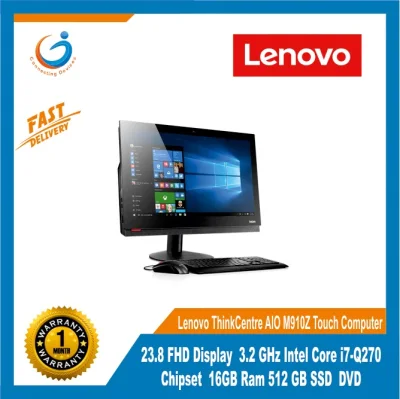 Lenovo ThinkCentre AIO M910Z Touch Computer | 23.8" FHD Display | 3.2 GHz Intel Core i7-Q270 Chipset | 16GB Ram| 512 GB SSD | DVD | FREE Keyboard and Mouse