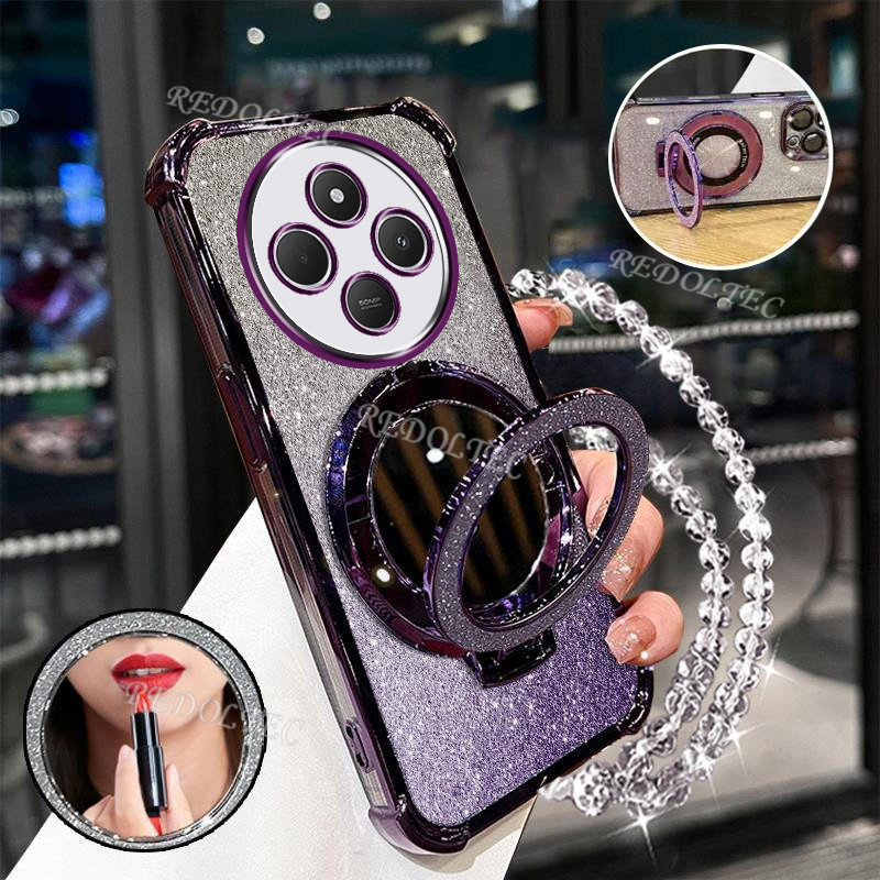 SEAHAI Cover Per Xiaomi Redmi 14C / Xiaomi Poco C75, Custodia Ultra Sottile In Silicone Liquido Gel Morbida Con Design Dell'airbag Antiurto, Elegante Matte TPU Bumper Case Cover - Viola