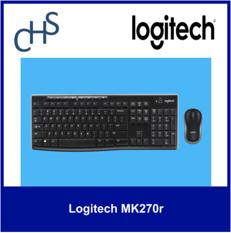 (Original) Logitech MK270r | Long range wireless 2.4 GHZ | Full size keyboard | Compatible for Windows Vista®, Windows® XP, Windows 7, Windows 8, Windows 10 USB Port Chrome OS™ | 3 years warranty | Singapore