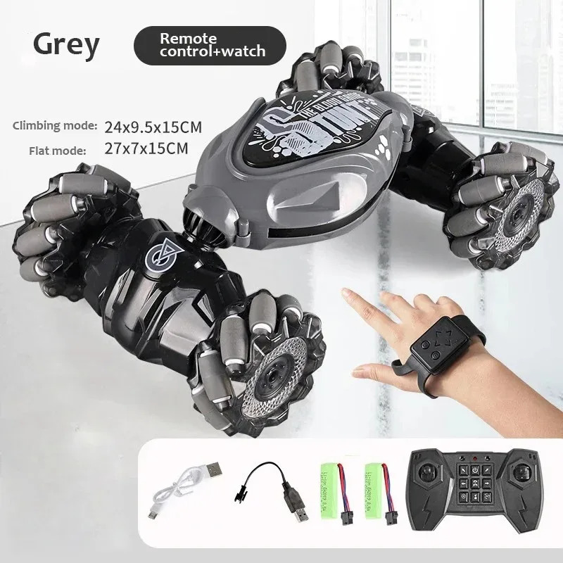 New RC Car With LED Light Remote Control Car Watch Hand Gestures 360 ° Rotating Climbing Car Drift E