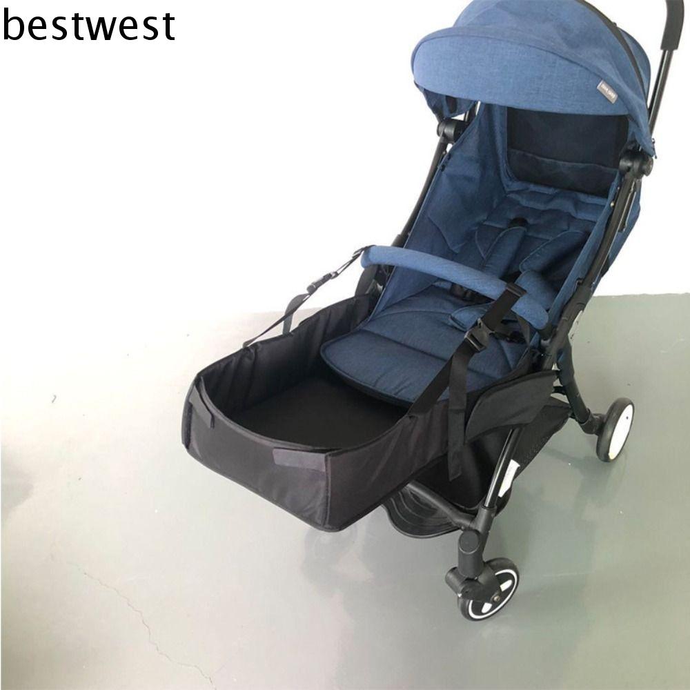 BESTWEST ที่วางขารถเข็น ที่วางเท้ารถเข็นเด็กทารกปรับได้ ที่นั่งขยายได้ โครงสร้างที่มั่นคง ส่วนต่อขยายสำหรับรถเข็นเด็ก พับเก็บได้ อุปกรณ์เสริมส่วนต่อขยายเท้า ที่นั่งที่วางเท้า ทารกทารกแรกเกิด