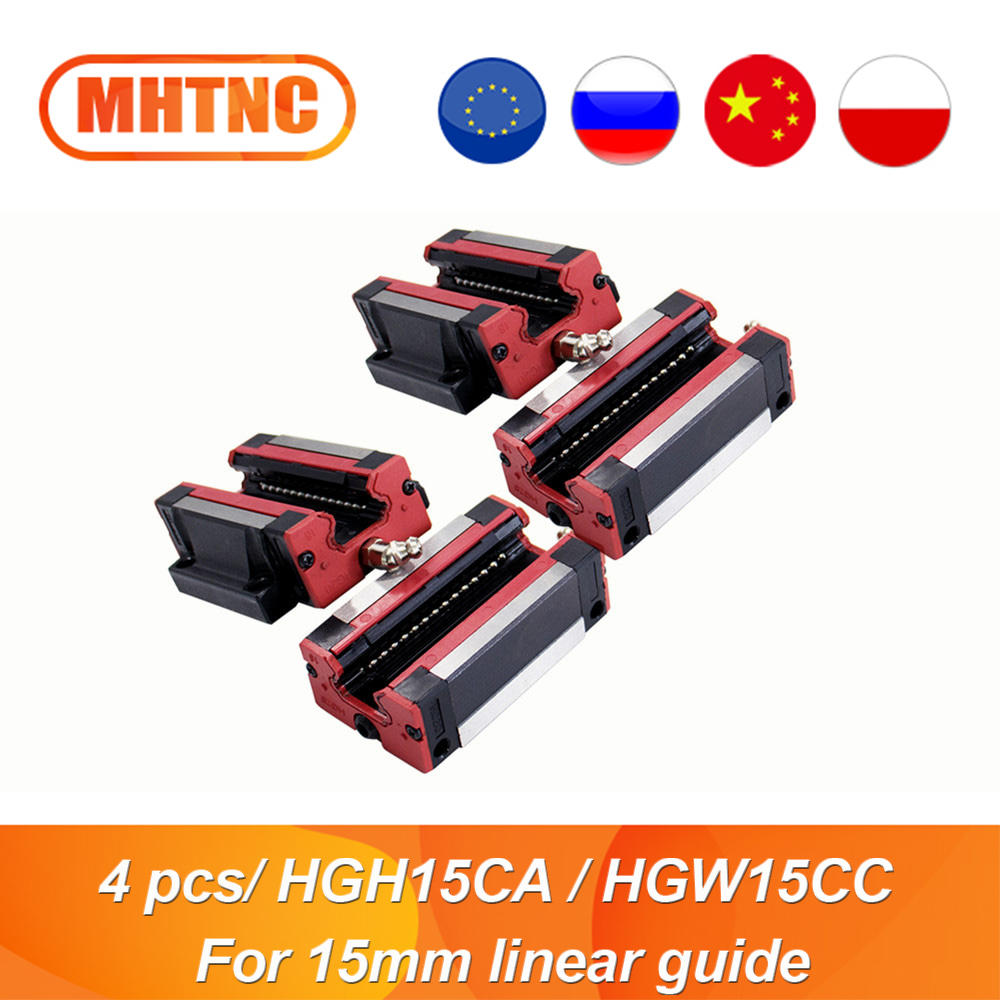【Must-have】 Eu/ru Warehouse 4 Pcs/lot Hgh15ca / Hgw15cc With Nozzle For Linear Hgr15 Slides For Cnc Router Size Same As Hiwin