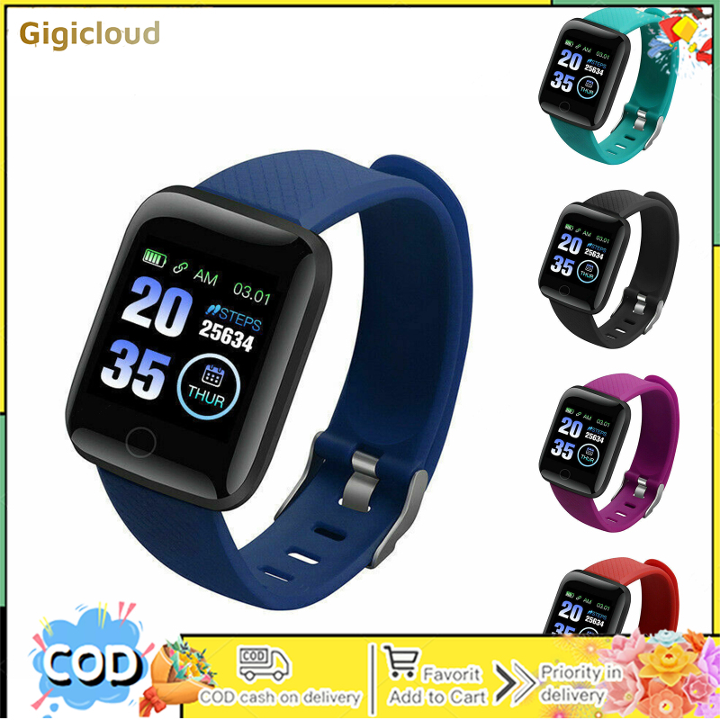 116Plus Smart Watch Step Tracker Monitoring Smartwatch Sports Watch 1.44 Inch Waterproof Fitness Tracker For Men Women ราคา 88 บาท*ส่งฟรี