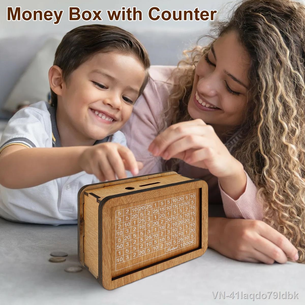 ♚▧✶ 41Iaqdo79ldbk Caixa de dinheiro madeira múltiplos propósitos para adultos caixa criativa com mesa número