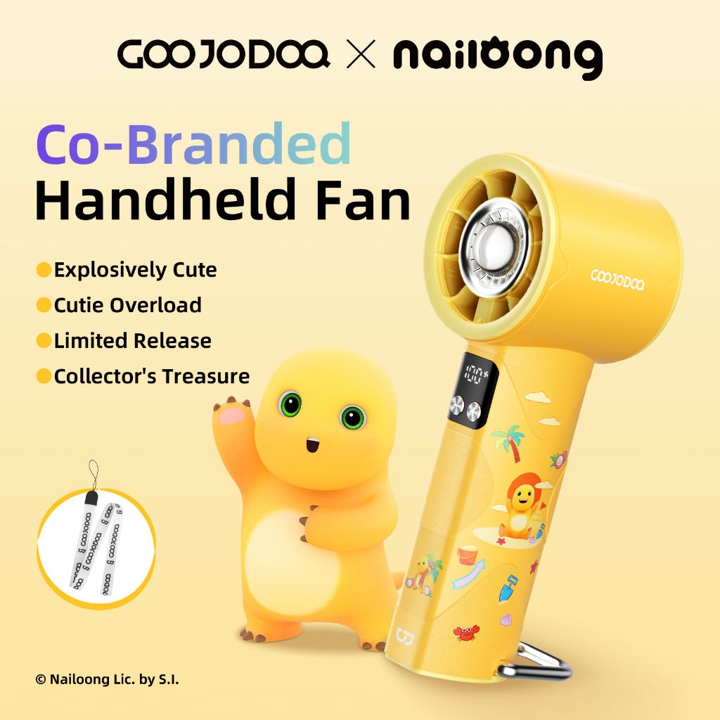Goojodoq × Nailoong Gfs002 Flashlight Fan/ 4000Mah High-Speed Fan 100 Gear Wind Fan Digital Display Adjustable Turbo Hand Fan Harga  230,000 rupiah*Gratis Ongkir
