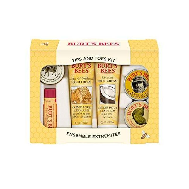 Buy Burts Bees Tips and Toes Kit Gift Set, 6 Travel Size Products in Gift Box - 2 Hand Creams, Foot Cream, Cuticle Cream, Hand Salve and Lip Balm Singapore