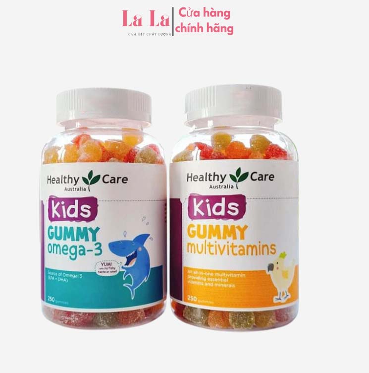 Kẹo dẻo bổ sung Omega3 Kid Gummy Omega3 hãng Healthy Care Úc chai 250 viên