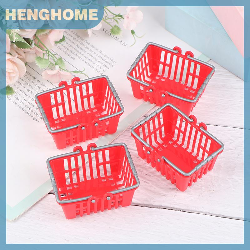 HENGHOME Giỏ mua sắm đồ chơi giỏ xách tay siêu thị mini cho trẻ em mô hình nhà búp bê