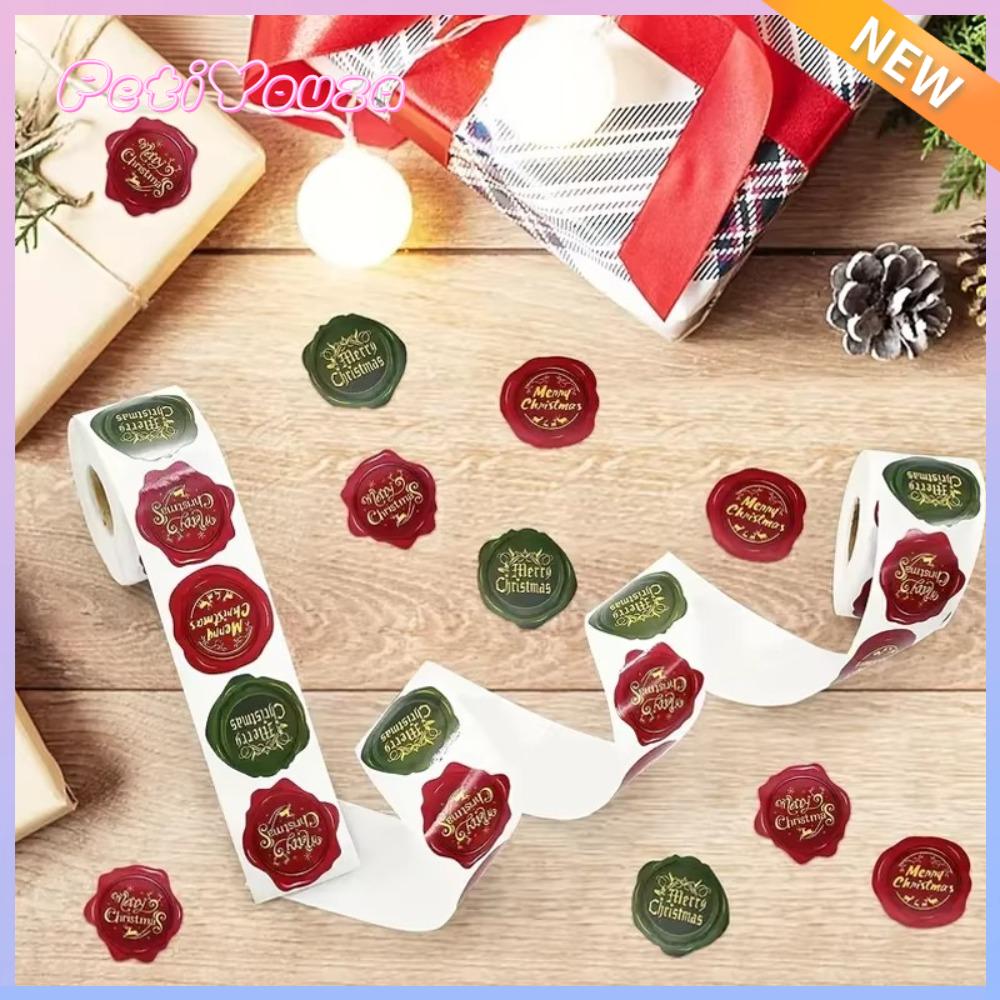 PETIYOUZA Tự dính Miếng dán giấy Quà Tặng Thẻ kẹo bánh quy Gói bánh quy Giáng sinh vui vẻ Di động Thủ công Đồ trang trí Giáng sinh