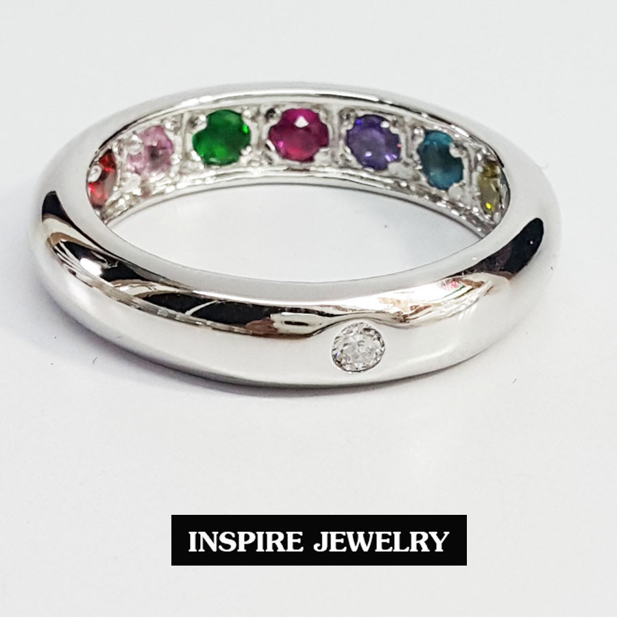 INSPIRE JEWELRY แหวนพูนทรัพย์แหวนพลอยนพเก้า ใส่แล้วดี เป็นศิริมงคล มีให้เลือกสองสี ทอง และทองขาว พร้อมกล่องกำมะหยี่ ราคา 360 บาท*ส่งฟรี