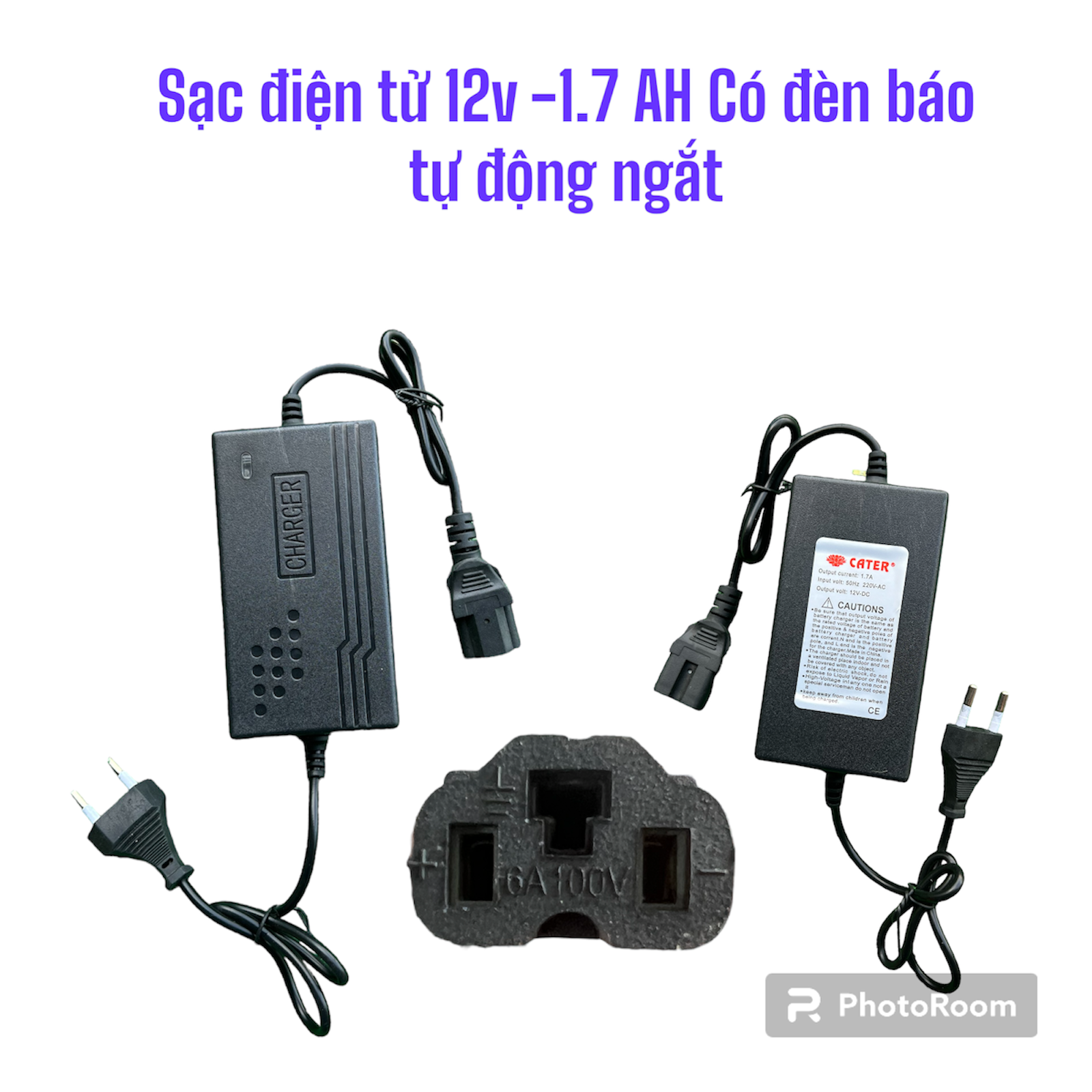 Sạc điện tử bình xịt điện 12v 1.7ah sạc được cho acquy 8AH và 12AH tự ngắt khi đầy điện