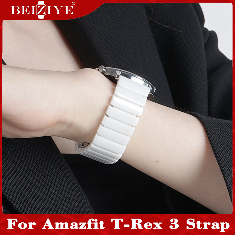 Ceramic Strap for Amazfit T Rex 3 สาย smart watch strap Amazfit T-Rex 3 สายนาฬิกา Bracelet butterfly buckle band Replacement Wristband ราคา 626 บาท*ส่งฟรี
