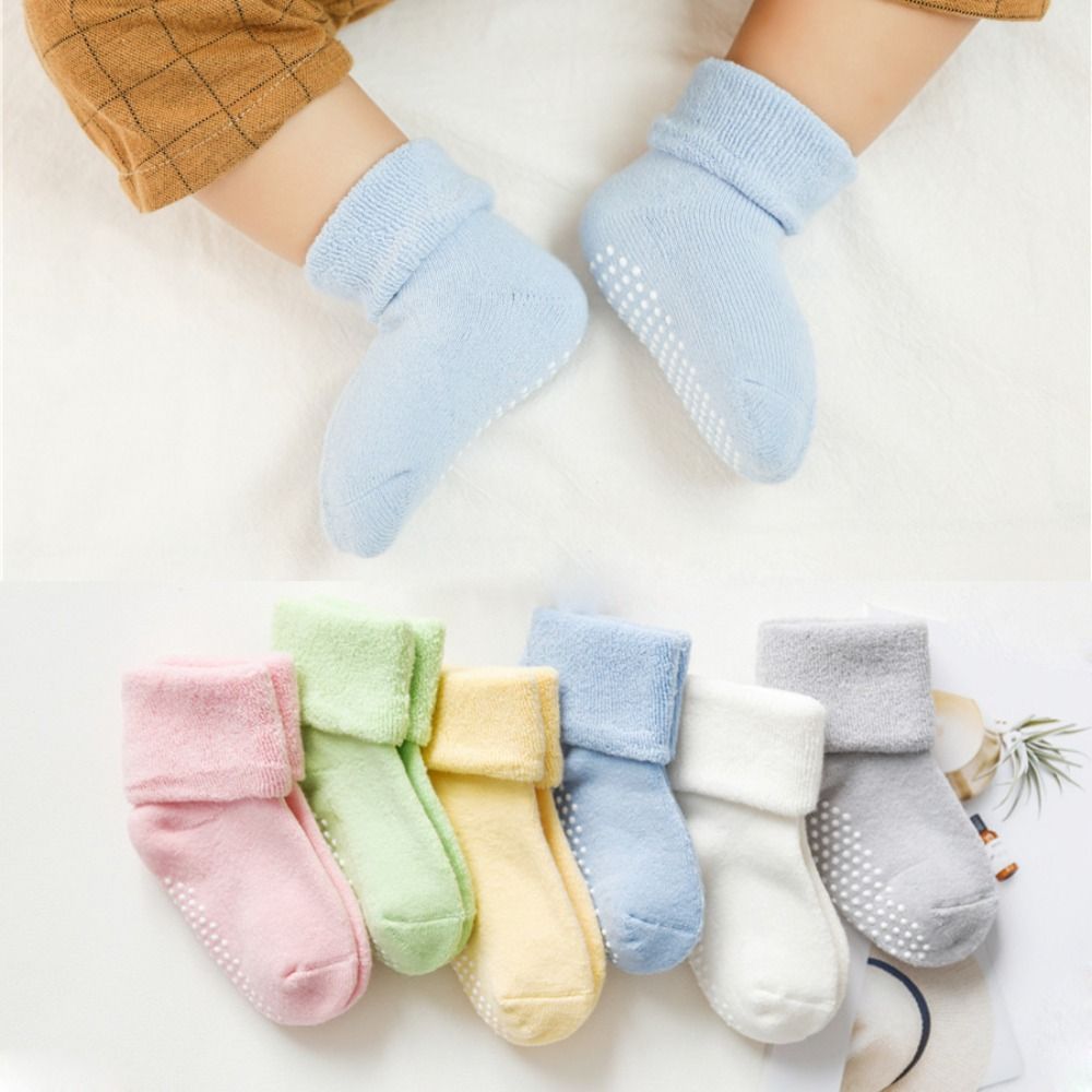 VGMJ Màu trơn Vớ dày cho bé Phong cách Hàn Quốc Phân phối Vớ ngủ tại nhà