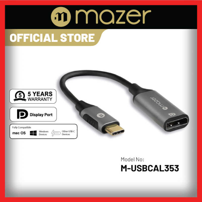 Mazer AL USB-C to DisplayPort 4K/60Hz Adapter-Grey