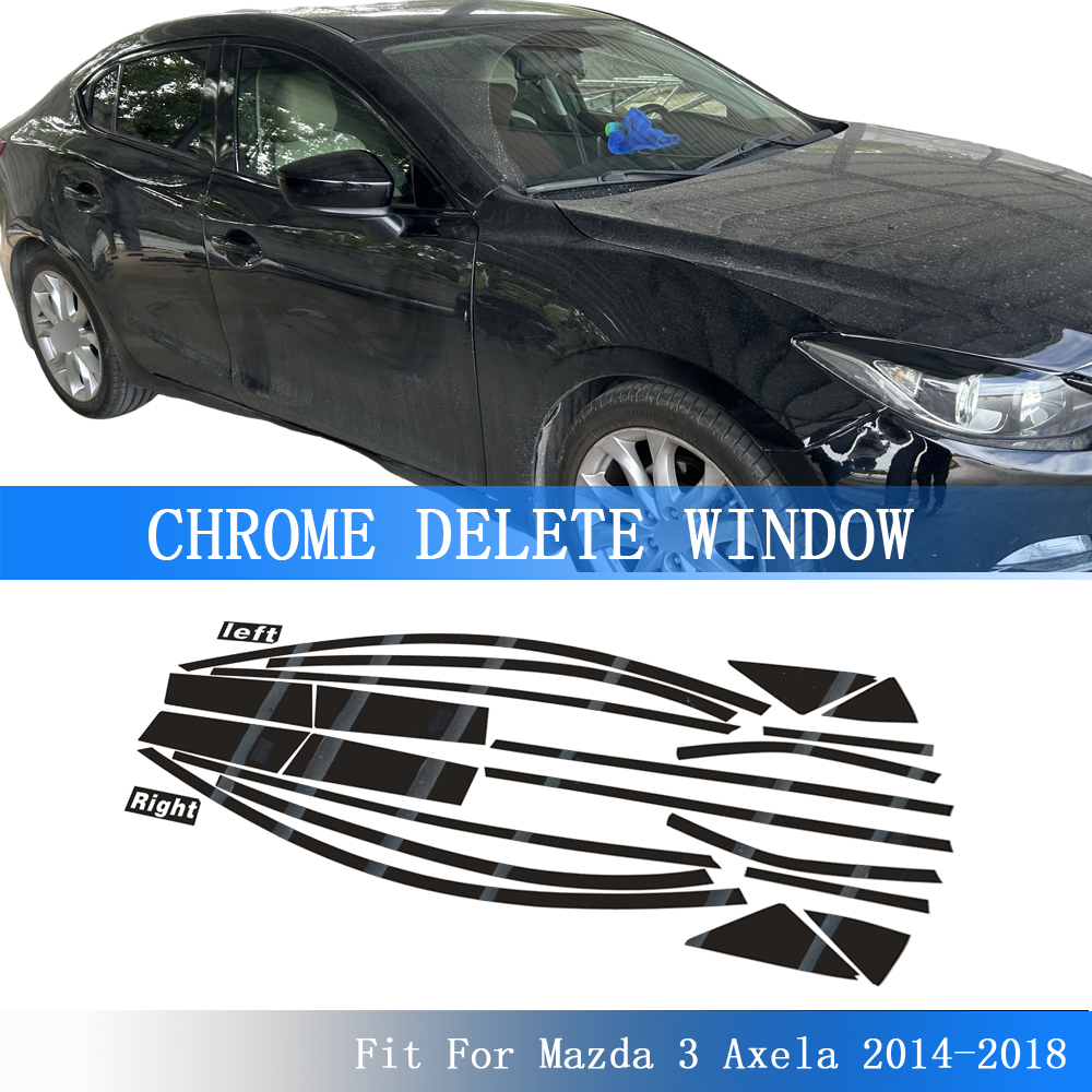 Glossy Black PVC Car Window Decorative Strip Sticker For Mazda 3 Axela 2014-2018 Exterior Protection Accessory ราคา 654 บาท*ส่งฟรี