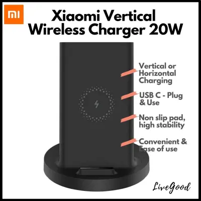 Xiaomi Vertical Wireless Charger 20W Max (Flash Charging Qi Compatible)