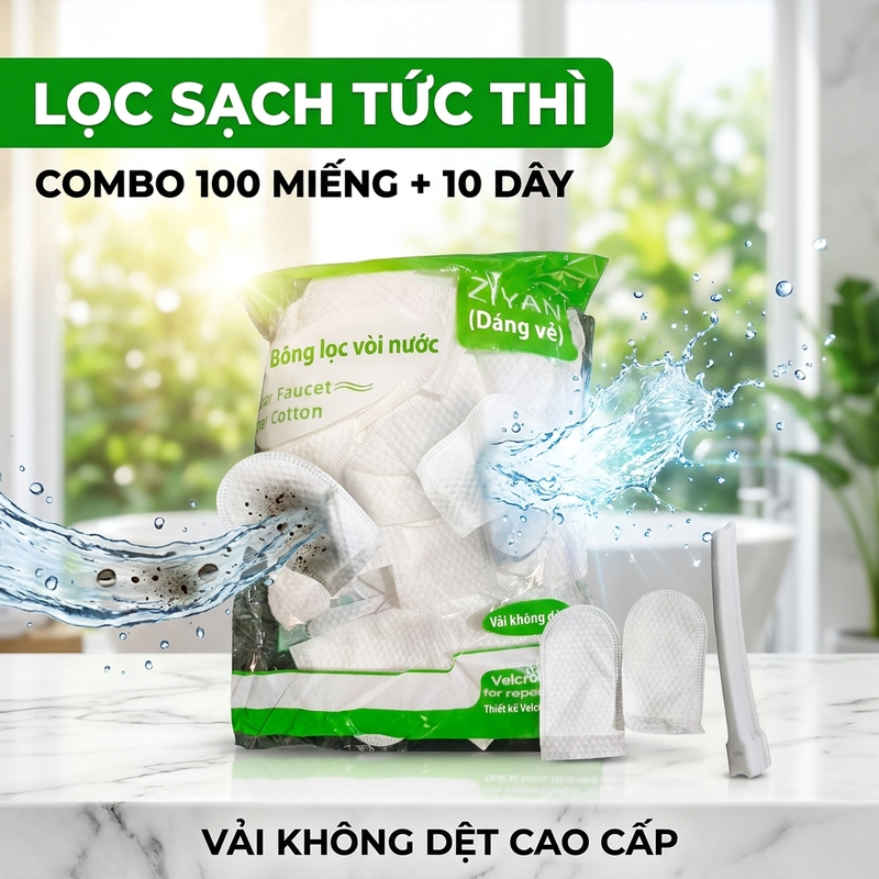 Genuine Faucet Filter to Filter Out Impurities and Clean Water, 100 Pieces, 10 Strings, Household Faucet Filter