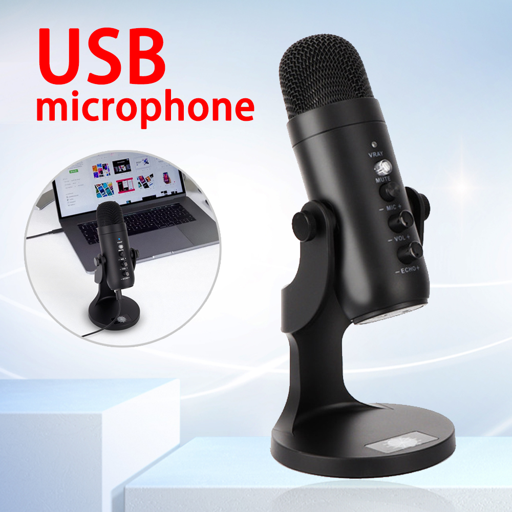 USB PC Micro điện dung Hifi trò chơi di động trò chuyện hát trực tiếp tiếng ồn hủy bỏ âm thanh cuốn sách Micro giao diện USB cardioid chỉ
