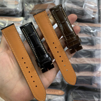 Dây da đồng hồ nam da bò thật hai mặt giá rẻ dây đồng hồ khóa bướm khóa gài size 19mm 20mm 21mm 22mm