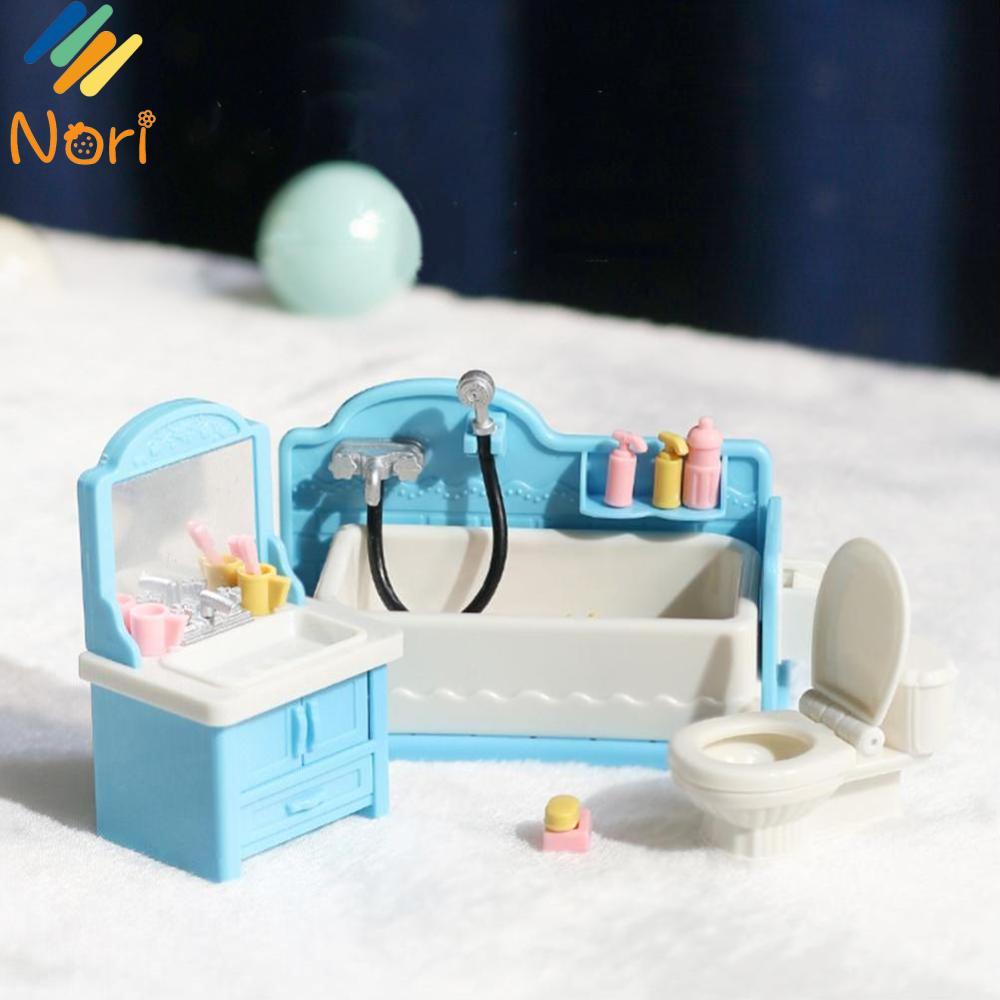 Nori chơi đồ chơi trong nhà thu nhỏ cảnh đồ nội thất trang trí phòng ngủ nhỏ nhà bếp nhỏ dollhouses phụ kiện búp bê