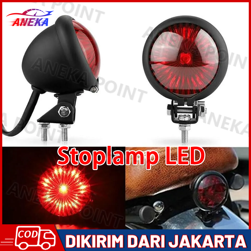 Led Stoplamp Tander Motorcycle Rear Light Black Red Cover for Kawasaki W175/Xsr Benelli Harley Harga 81,000 rupiah*Gratis Ongkir