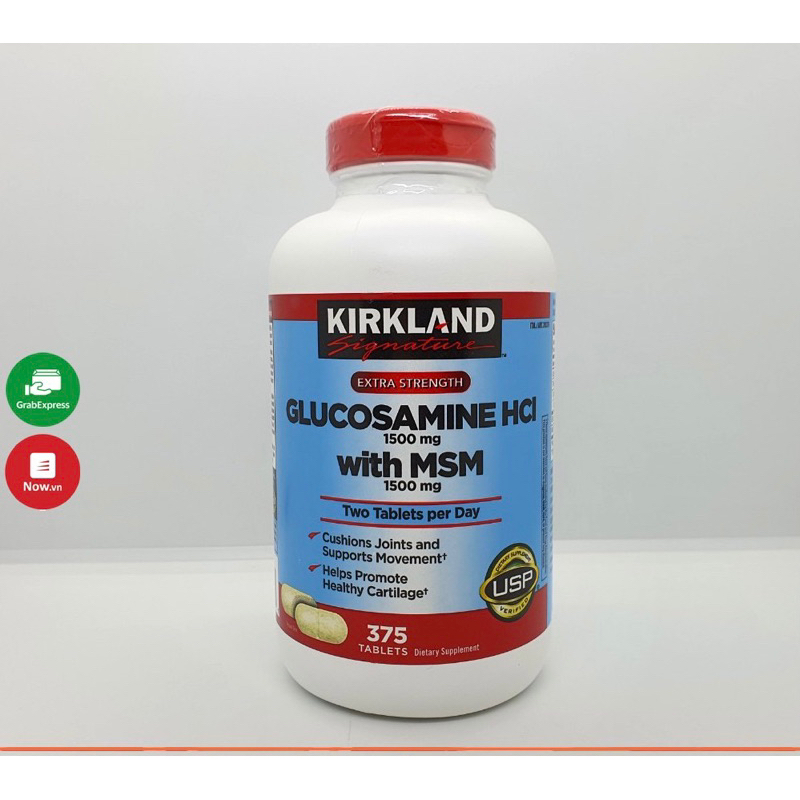 Viên uống Glucosamin HCL 1500mg With MSM 1500mg glucosamine Kirkland 375