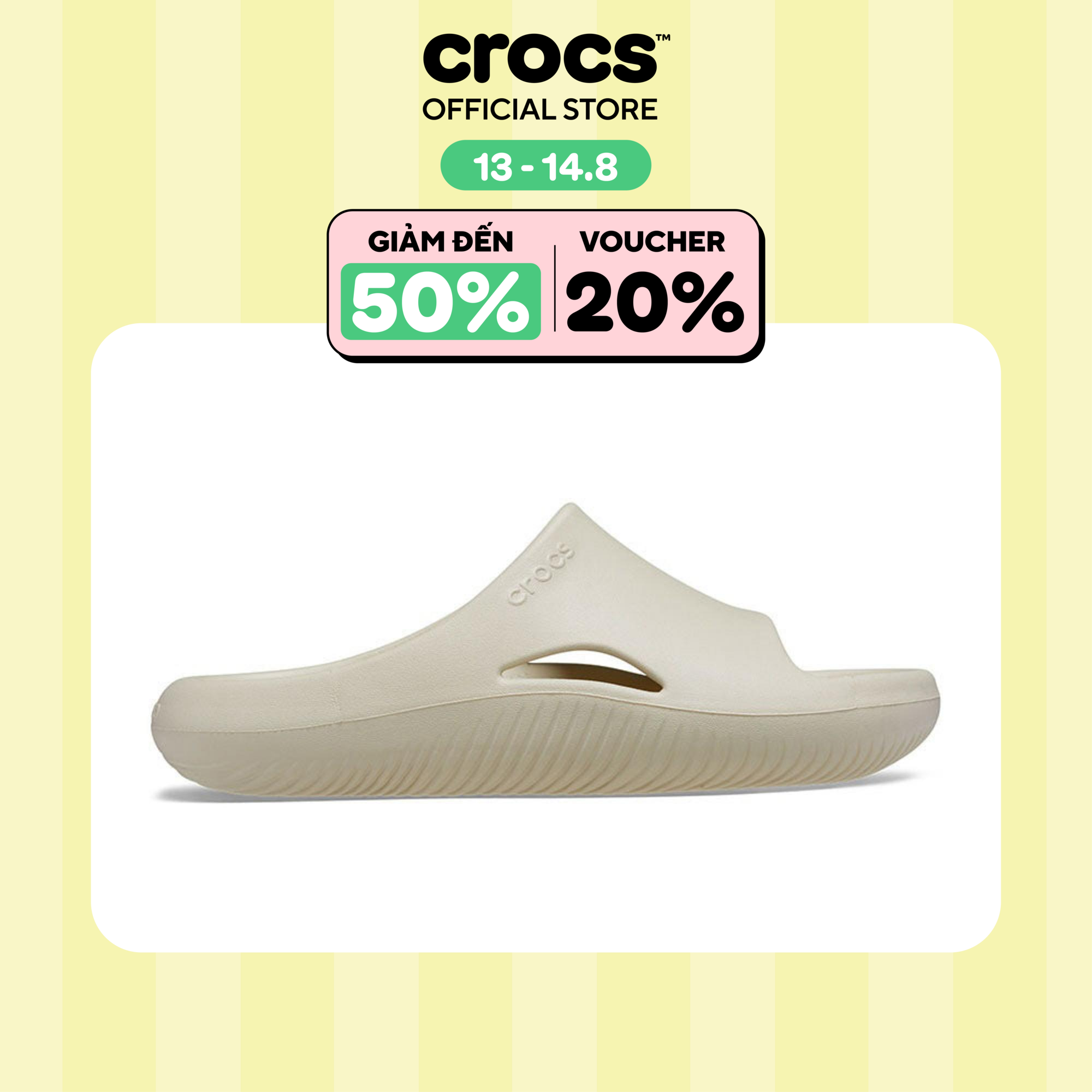 Dép Quai Ngang Unisex Crocs Mellow - Bone - 208392-2Y2
