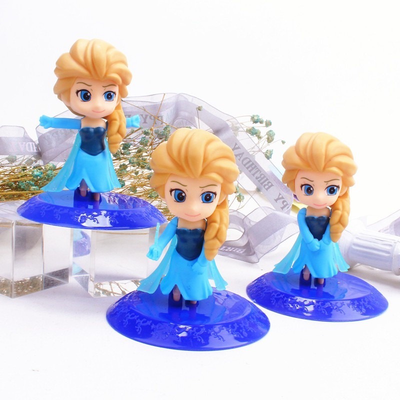 DISNEY Set 3 Đồ Chơi Công Chúa Anna Elsa Và Băng Giá Bằng Nhựa Trang Trí Bánh Kem Kỷ Niệm Cho Bé Gái