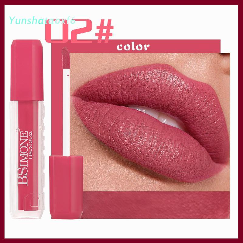 yunshataoxf Bsimone mờ Son bóng lỏng Son môi-vết bẩn môi với lâu dài không thấm nước, độ tuổi người lớn, tông màu đỏ dễ dàng để màu sắc - 4