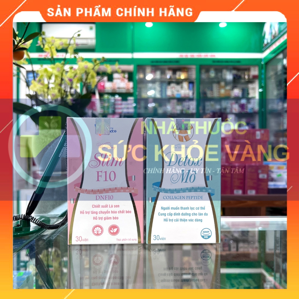 ✅ Slim F10 + Detox Mỡ - Bộ Đôi Viên Uống Giảm Cân Ngày và Đêm Hỗ Trợ Kiểm Soát Cân Nặng (mẫu vỏ mới 