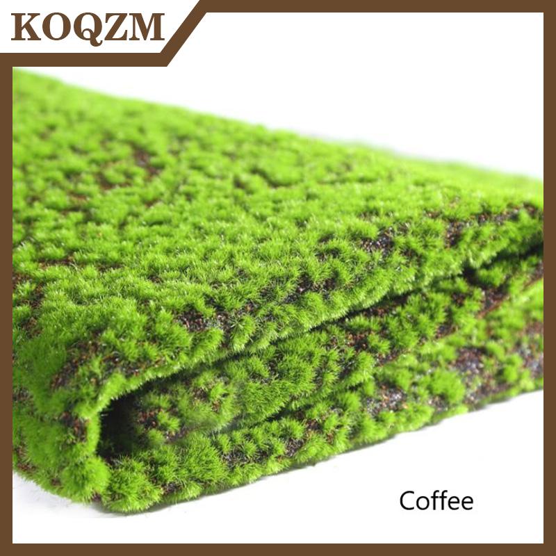 KOQZM 100*100cm เทียม MOSS ปลอมสีเขียว Plants MOSS Grass MAT สำหรับตกแต่งบ้าน