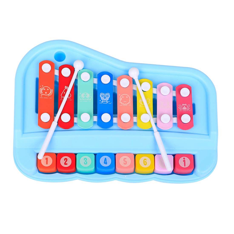 (AMET) 1Set Eight-Tone Scale Hand-Knocking Piano Children'S Early Education Music Toy Eight-Tone Piano Playing the Piano Engineering ABS